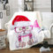 Tbrand Katze Kuscheldecke Weihnachten Niedlich Kitten Drucken Wohndecke für Jugendliche 3D Schön Pet Tier Theme Decke 150x200cm Atmungsaktiv Weiß Rosa