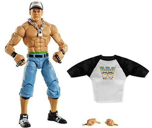 WWE GVC03 - John Cena Top Picks Elite Actionfigur (ca. 15 cm) mit hervorragender Beweglichkeit für perfekte Posen, lebensechten Details, authentischem Wrestling-Look und Zubehör, ab 8 Jahren