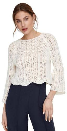 ONLY ONLNOLA Life 3/4 Pullover KNT Noos Suéter pulóver, Cloud Dancer, M De Las Mujeres