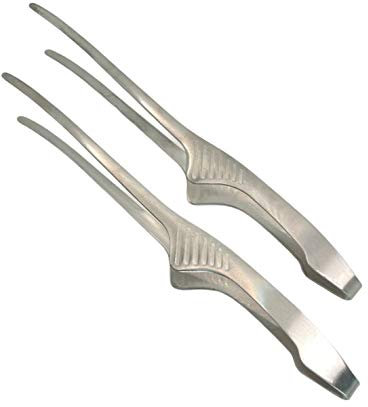 Korean & Japanese BBQ Tongs 9.5 Convenient Slim Strong and Space Saver (Set of 2)