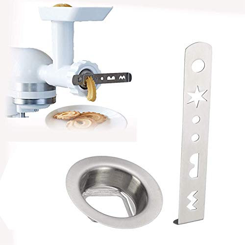Biscuit Shapes Making Accessories,Biscuit Shapes on A Meat Grinder, for KitchenAid Meat Grinders, Biscuit Accessories Made of Food Grade Stainless Steel, 4 Shapes (5#)