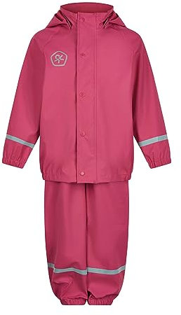 Color Kids Unisex Kinder Rain Set Solid Pu Regenjacke, Honeysuckle, 86 cm