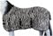 Marengos - Fliegendecke Zebra | feinmaschige Pferdedecke mit Bauch- & Schweiflatz | Schutz vor Insekten | mit Gehfalte & doppeltem Frontverschluss | Outdoor-Pferdedecke | 105 cm