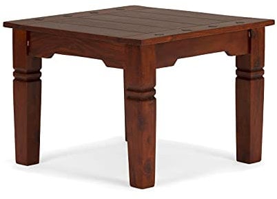 Woodkings® Beistelltisch Texas 60x60 Massivholz Akazie Echtholz rustikal Wohnzimmer Couchtisch klein quadratisch
