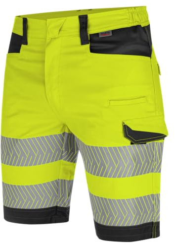 WÜRTH MODYF Shorts Fluo EN 20471 - professionelle Arbeitshose für Herren - Warnschutzhose mit Reißverschluss - in den Größen 40-66 in Gelb und weiteren Farben