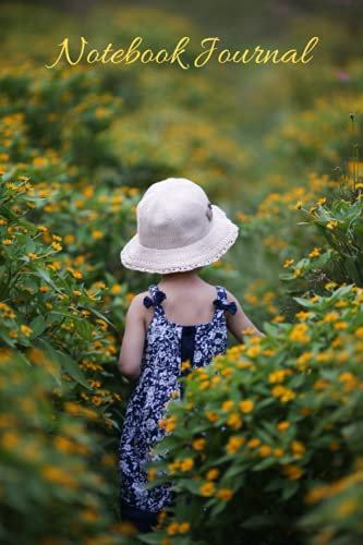 Garden Notebook Journal: A Girl in a Garden College Rulled Journal for Everyone 6x9 Inches 120 Pages