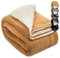 Beautissu Sherpa Decke Wohndecke Kuscheldecke 150x200cm Beige/Weiß – Warme & Dicke Winterdecke Fleecedecke Lammfell-Optik – Flauschige XL Kuscheldecke Sofa Überwurf Couch Decke – Alina