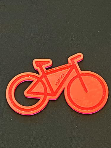 Fahrrad Geocoin Geocaching Trackable Travelbug Traveltag (Rot fluoreszierend)