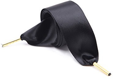 ZOUIQSS Damen Satinband-Schnürsenkel, Schnürsenkel für einfarbige Schuhe, ideal für Converse, Nike, VANS, Addidas, Reebok, Puma-Turnschuhe (59,06 Zoll (150 cm), Schwarz)