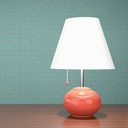 TADESSI Tapete Art Deco M1-No.653 Vliestapete Türkis Gold Designtapete für Wohnzimmer Schlafzimmer Küche