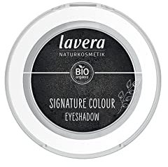lavera Signature Colour Eyeshadow -Black Obsidian 03- schwarz - Bio-Mandelöl & Vitamin E - Vegan - matt - Intensive Farbabgabe (1 Stück), 1.7 gramm
