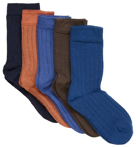 MINYMO Unisex Kinder Ankle Sock - Rib (5-pack) Socken aus Bambus-Viscose (5er Pack)