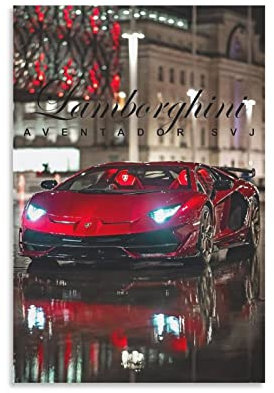 ZONDER Supercar Poster für Lamborghini Aventador SVJ Rennauto-Poster, dekoratives Gemälde, Leinwand, Wand- und Kunstbild, modernes Familien-Schlafzimmer, Dekoration, 30 x 45 cm