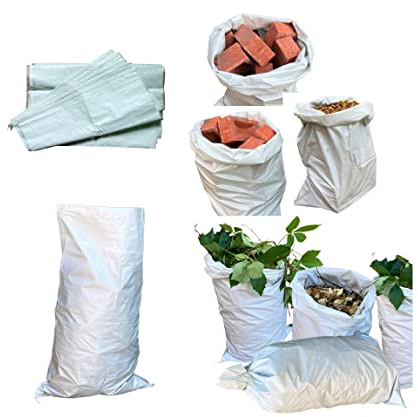 Start and DriveLtd, Garden waste bags rubble sacks for sand soil rubbish parcel mail building material yard waste disposal, flood protection & storage, Woven (50 Bags Large (50x75cm))