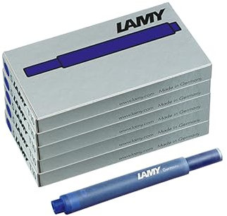 LAMY T10 5er Set löschbare Tintenpatronen mit großem Tintenvorrat - geeignet für alle Lamy Patronenfüllhaltermodelle - Inhalt 1,25ml je Patrone - 5 Stück pro Päckchen - Tintenfarbe blau