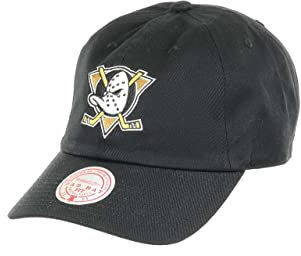 Mitchell & Ness Anaheim Ducks Black NHL Team Ground 2.0 Dad Unstructured Strapback Cap - One-Size, Einheitsgröße