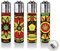 4 Stück Clipper Classic Feuerzeug Serie Set Jamaican Mandalas - inkl. Feuerstein und 1/5 Sticker