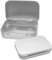 Tins Container, Metal Rectangular Tin Can,Mini Portable Box Small Storage Basic Necessities Home Storage Organizer Empty Hinged Household Storage Box with Lid for Candy Key Earring A4-SNTH (Silver-2)