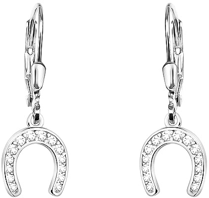 SOFIA MILANI - Damen Ohrringe 925 Silber - mit Zirkonia Steinen - Hufeisen Ohrhänger
