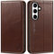 SHIELDON Hülle für Galaxy S24 5G, Handytasche [Echtleder] [Kartenfach] [RFID Blocker] [Ständer] Stoßfest TPU Innenhülle Etui Schutzhülle Kompatibel mit Galaxy S24 2024 6,2 - Retro Kaffee