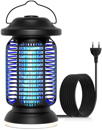 Lámpara Antimosquitos Electrico, EUQQZU 22W Lámpara Anti Mosquitos Insectos UV Luz Matamoscas Eléctrico, 4000V IPX4 Impermeable Matamoscas Electrico Matamosquitos Efectiva 100㎡ para Interior Exterior