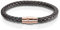 Paula & Fritz® Armband Herren Kunst-Leder Braun Magnet Edelstahl-Verschluss Rosegold 6-mm Breit 203-mm Lang Damenarmband Armschmuck Geflochten Bolo-Kordel
