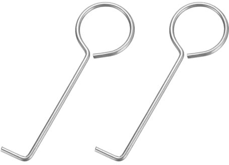 Sourcing Map Drain Lifting Hooks, 2Pcs Stainless Steel Grate Puller Shower Drain Hook for Cover Removal Daily Clean, 87 x 28mm, Silver