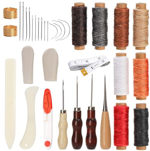 ZOOFOX 34 Pieces Bookbinding Kits, Hand Bookbinding Tools for Beginners, Bookbinding Kit Starter Tools Set for DIY Bookbinding Crafts and Sewing Supplies