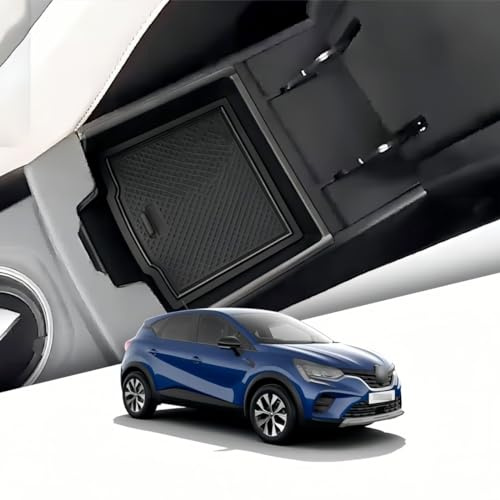 MEDZUK Compatibile con Renault Captur 2 2019-2024 2025 Console Centrale Scatola del Bracciolo, Organizer Vano Portaoggetti Auto Accessori con Tappetino Antiscivolo