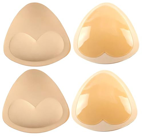 HELOVGE 2 Paires Coussinets Soutien-Gorge,Inserts De Soutien-Gorge Push Up,Inserts De Soutien-Gorge Adhésifs,Coussinets De Triangulaires,Auto Adhésif Coussinets Amovibles pour Femmes.
