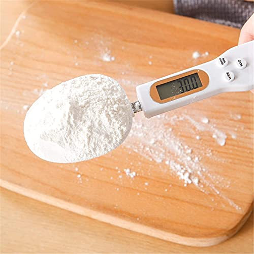 FBHappiness Measure Spoons Electronic Measuring Spoon Baking Tool Kitchen Small Gram Spoon Scale (White,One size) (White One Size)