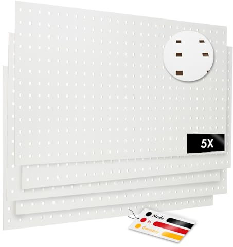 PEGBOARD - MADRID Lochwand 122 x 61 x 0,3 cm MDF weiß lackiert - Hergestellt in Deutschland - Heizkörperverkleidung, Türfüllung, Paravent oder Lüftungsgitter - Dekorative Lochplatte [Maxipack]
