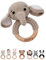 Bärenfreunde® - Personalisierter Beißring Baby - Niedlicher Greifling für Baby's ab 0 Monate - Babyrassel mit Name als Baby Geschenk für Mädchen und Jungen (Elefant,mit Name)
