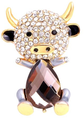 LIFKOME Damendolchbrosche Aus Legierung Mit Rinderform Und Diamantendesign Für Kleidungszubehör Für Hochzeiten Und Partys