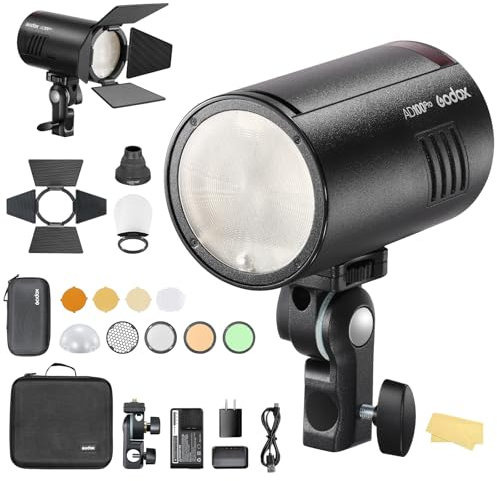 Godox AD100 Pro with AKR1 kit for Photography AD100pro Strobe Flash Light Portable 100Ws 2600mAh Battery 2.4G Wilreless X System 1/8000 HSS 0.01-1.5s Recycling 360 Full Power Flashes