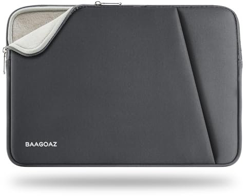 BAAGOAZ 13-14 Pulgadas Funda Protectora para 13,3 Pulgadas Ordenador Portátil PC Laptop Chromebook, Bolsa Funda Portatil Compatible con 14,2 MacBook Pro M4 M3 M2 M1 Pro/MAX 2025 2024 2023 2022, Gris