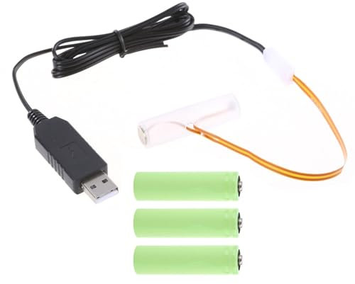 BAHJKASD Cable convertidor de batería USB 5 V2A a 6 V, 1 A, LR6, potencia 4 x 1 5 V, pilas LR6 en mandos a distancia de juguete