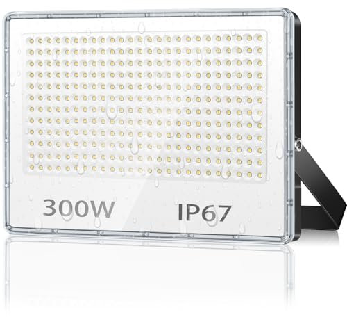 TASINUO Projecteur LED Extérieur 300W, 30000LM Spot LED Extérieur IP67 Imperméable, Blanc Froid 6500K Eclairage Exterieur pour Jardin Terrasse Garage Usine