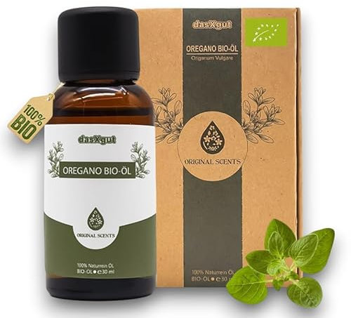 DasXgut - Bio Oregano Öl 30 ml – mit +82% Carvacrol – 100% reines – Hochdosiertes ätherisches Öl aus Griechenland – Zertifiziertes Lebensmittel (100% natürlich) E5004114-RO-ECO-026