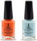 (2Pcs Set) Henna Infused Nail Polish Permeable Nail Polish Halal Vegan Long lasting No UV Needed (Sky Blue, Sunset)