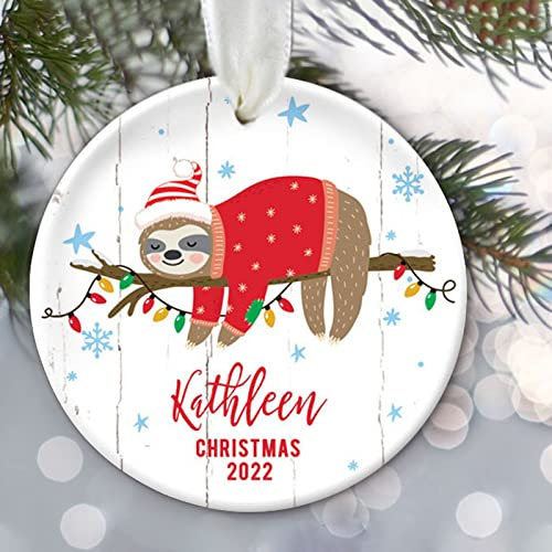 Faultier-Ornament Weihnachtsbaumschmuck Geschenkanhänger Keramik Weihnachten Deko Mit Schnur Weihnachtsbaum Deko