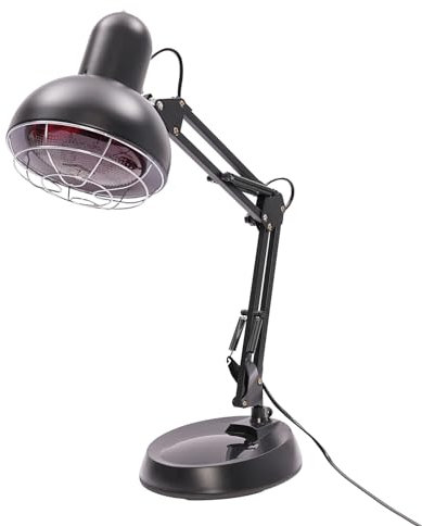 HarBin-Star Infrarotlampe Wärmelampe, 220V 150W Rotlichtlampe Infrarotlichtlampe Infrarotlicht Heimgebrauch, Klappbar auf Einem Tisch zu Befestigen Höhenverstellbare, Infrarotlicht Rotlicht, Schwarz