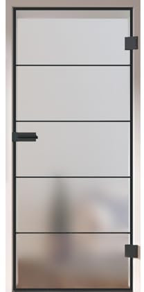 HORI Loft Glastür aus ESG-Sicherheitsglas: Modernes rechteckiges Design Glastür Innentür für Wohnräume als stilvoller Raumteiler oder Raumtrenner – Unsere hochwertige Tür aus satiniertem Milchglas