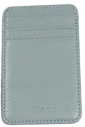 LEIDJGUN Kartenhalter mit mehreren Schlitzen, Kartenhalter, PU-Leder, Geldfach, einfarbig, Kreditkarte, hellblau