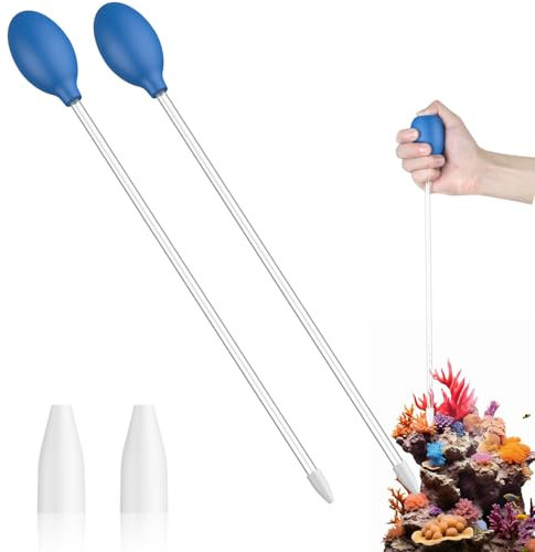 Pawfly 2 pezzi Acquario Mangiatore di coralli 35 cm Pipetta Lunga per Acquario Nutriente per Coralli Siringa Lunga in Acrilico per Pesci di barriera Marini gamberi Piante Acquatiche