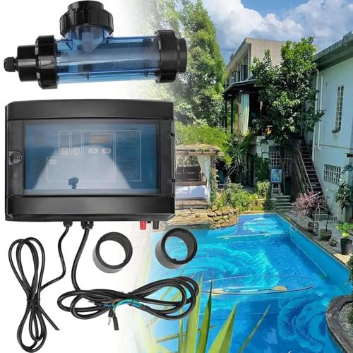 Clorador agua salada, sist-ema cloración piscinas agua salada, sist-ema piscina agua salada 10/15/20/30/50 G/H, generador cloro salino adecuado para piscinas domésticas, jacuzzis, spa,20g/h
