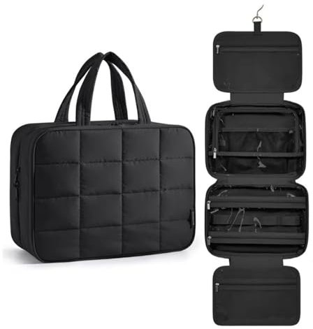 TXLEAPEY Haartrockner Taschen Multifunktionale Kulturtasche Aufbewahrungstasche, Hängende Kulturtasche Mit Outdoor Camping Trip Essential für Reisen, Badezimmer(Black)