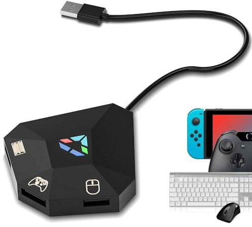 Tonguk Keyboard and Mouse Adapter for Wired USB Connection LED Indicator Converter for PS4 /PS3/for Xbox One/for Xbox 360/ for Switch lite Mouse and Keyboard Adapter