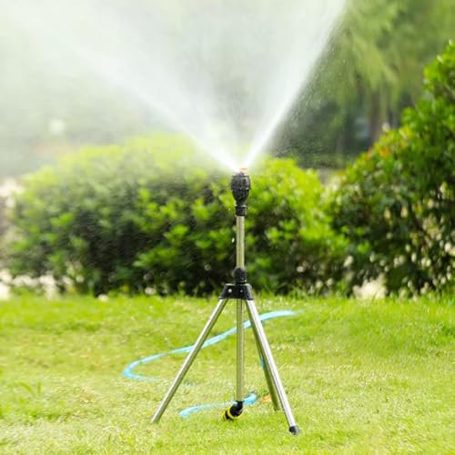 Aspersor de manguera de trípode, aspersores giratorios, con boquilla de riego de trípode de 360 grados, para césped, vivero y riego de césped