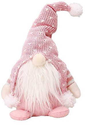 HOLIDYOYO 1Pc Nain De Noël Ornements De Noël Décorations Centres De Table De Noël Ornements De Noël Ornements pour Enfants Décoration De Noël Poupée GNOME Poupée Tissu Tricoté Rose